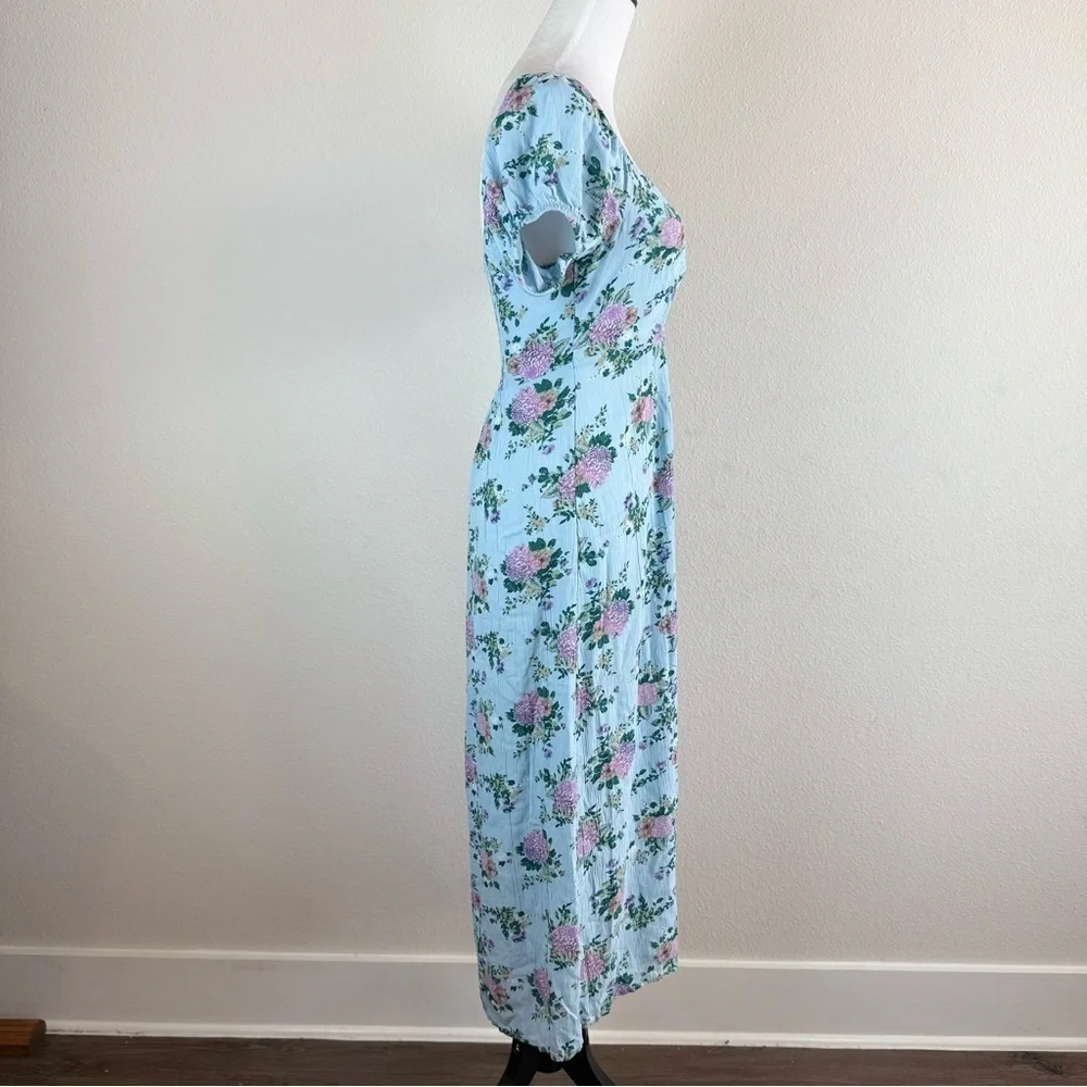 SO Women’s Blue Maxi Sundress with‎ Puff Sleeves Size S - Picture 6 of 9